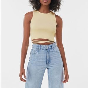 Bershka Yellow Cropped Top